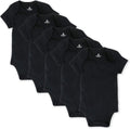 HonestBaby baby-boys 5-pack Short Sleeve Bodysuits - Soft Organic Set