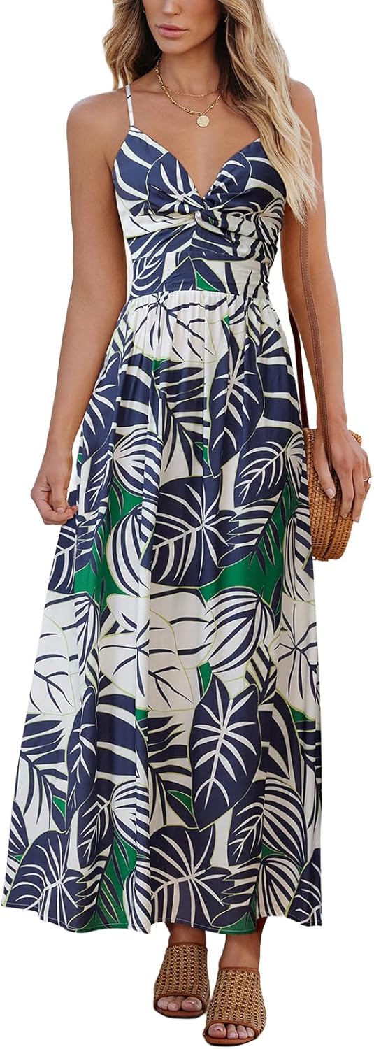 CUPSHE Women's Floral Print Maxi Dress for Summer Fun