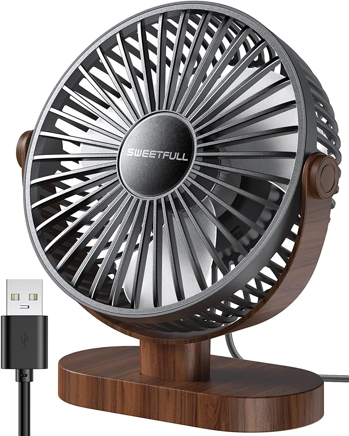 Quiet Portable Mini Desk Fan for Home Office - 3 Speeds, USB Power