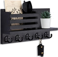 Paulownia Wood Key Holder: Decorative Organizer with 5 Hooks