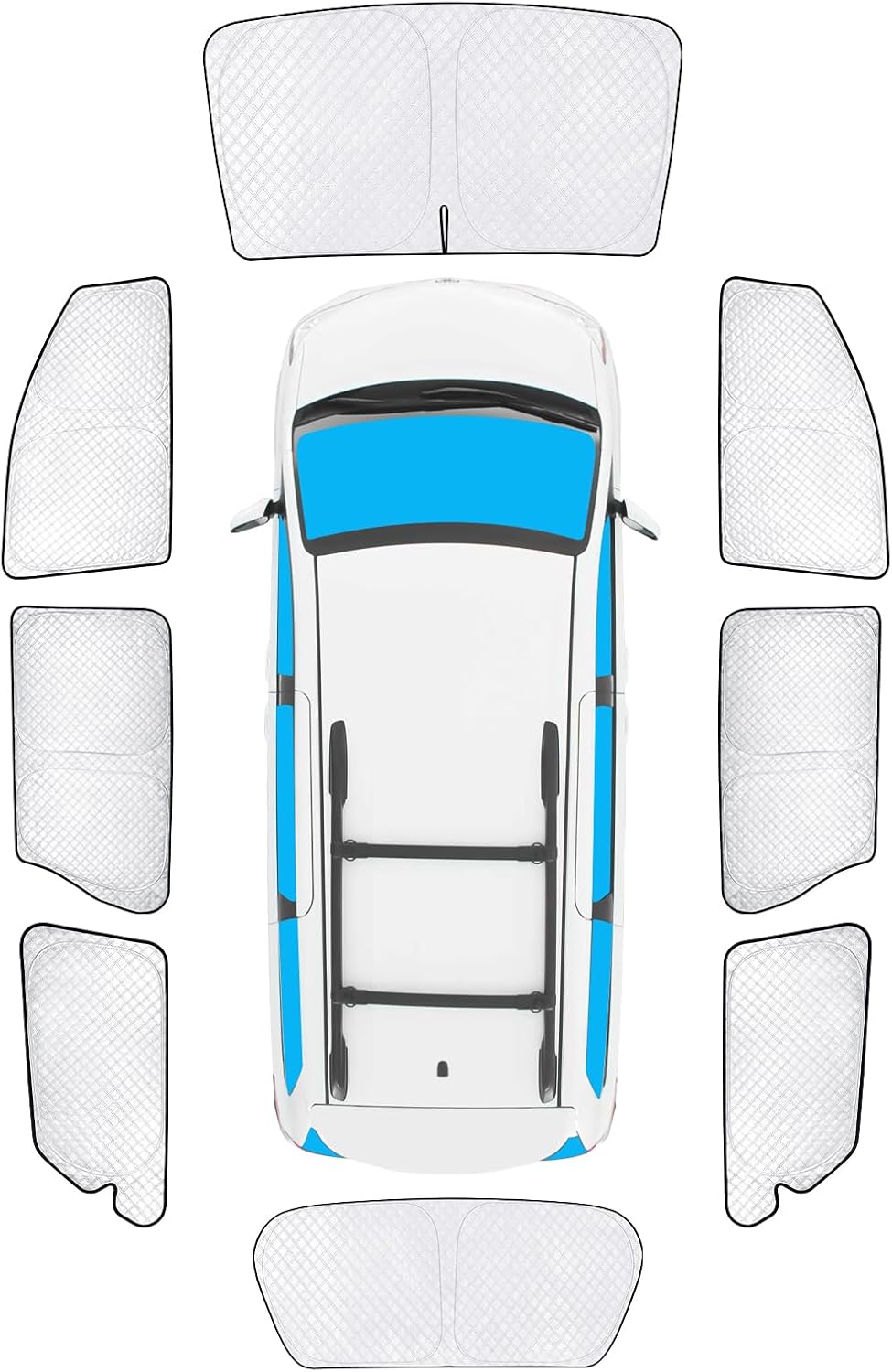KMF 8pcs Full Window Sun Shades for Toyota Sienna 2013-2018