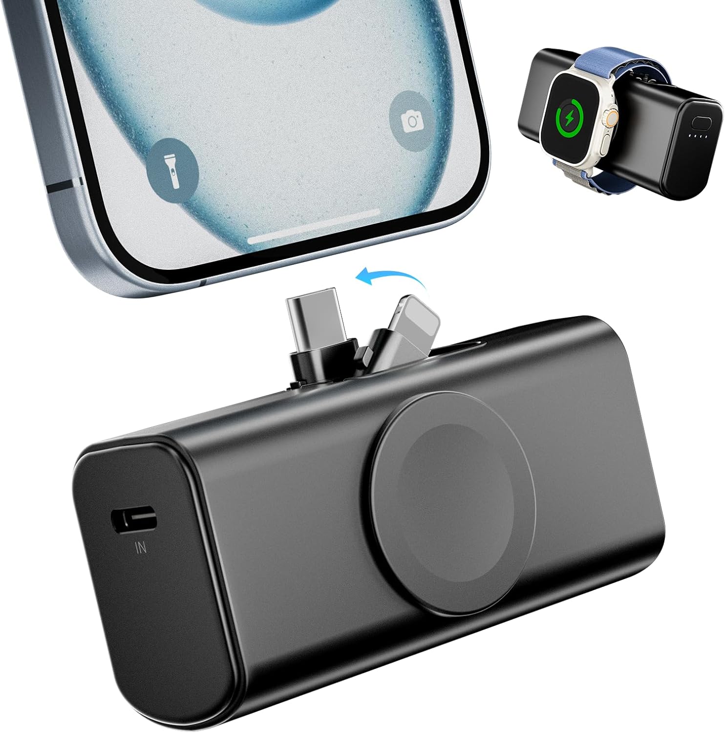 Portable Magnetic Power Bank for Apple Watch & iPhone - Fast Charging