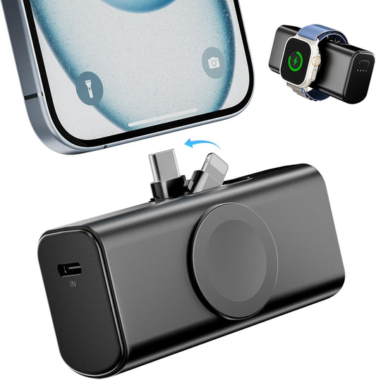 Portable Magnetic Power Bank for Apple Watch & iPhone - Fast Charging