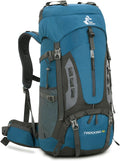 60L Hiking Camping Backpack with Rain Cover - Comfortable Large