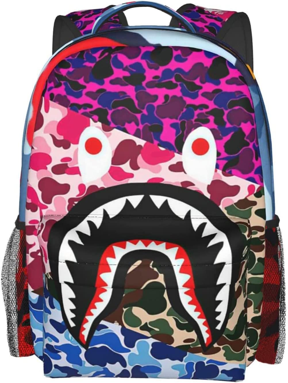 Backpack Shark Teeth Camo Travel Laptop Daypack for All Ages