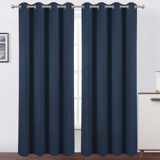 LEMOMO Navy Blue Thermal Blackout Curtains for Room Darkening