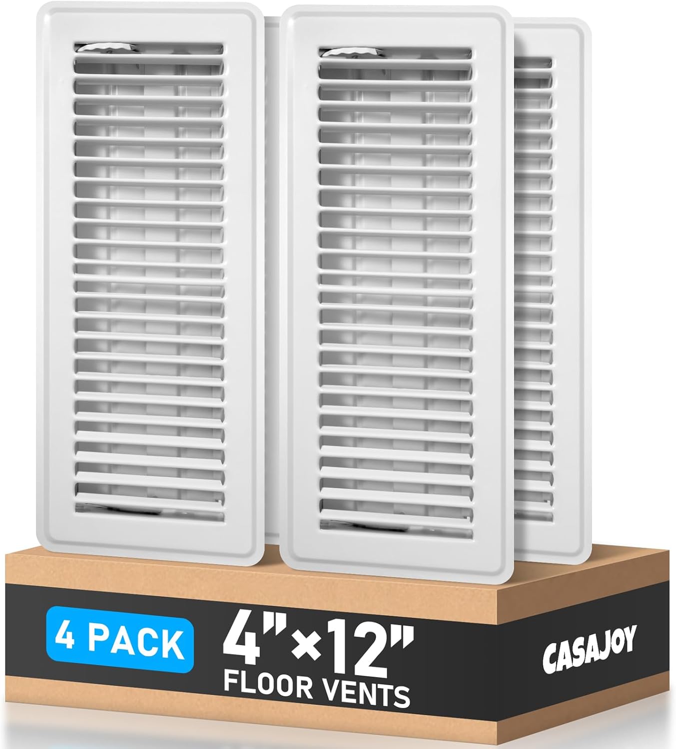 4 Pack Floor Vents 4x12 inch Heavy Duty Air Vent Covers