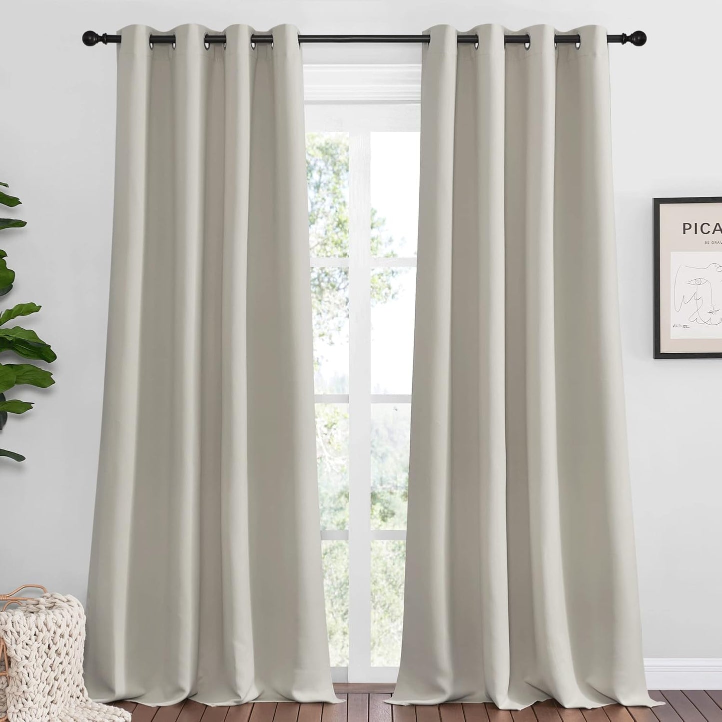 NICETOWN Natural Room Darkening Curtains for Elegant Home Decor