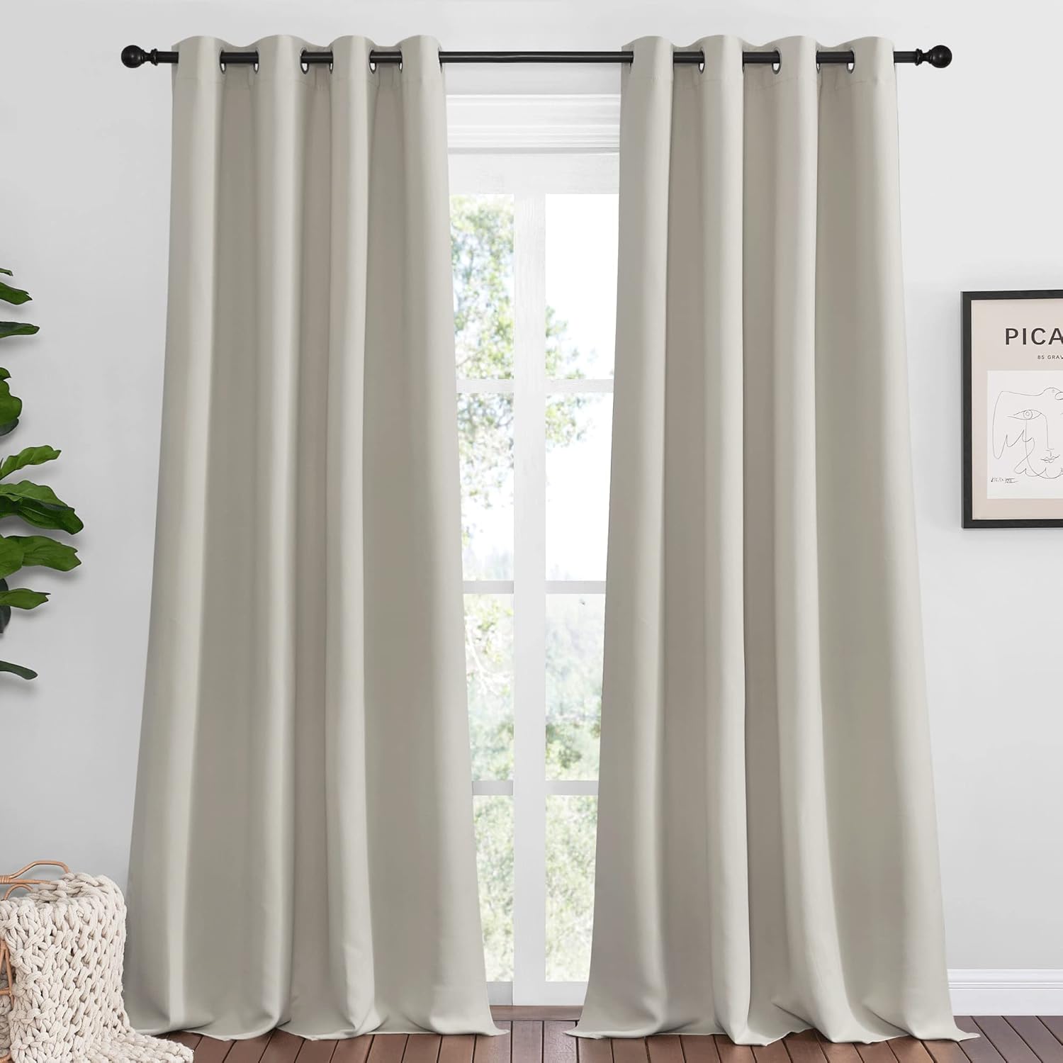 NICETOWN Natural Room Darkening Curtains for Elegant Home Decor