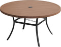 Outdoor Round Patio Table 60 in for 8-10 People - Walnut Top