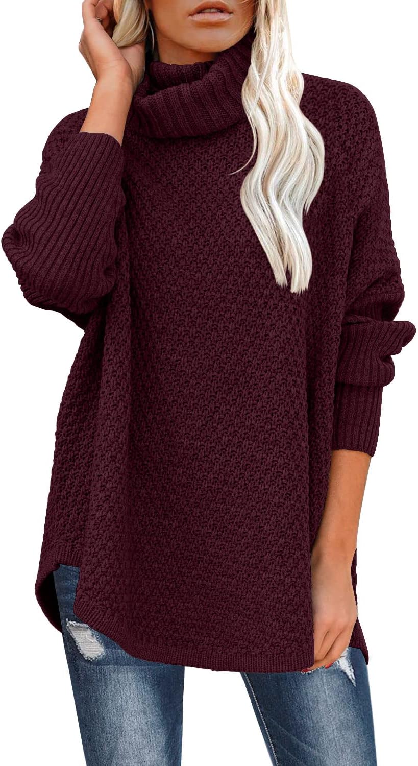 DOROSE Women's Oversized Turtleneck Long Sleeve Pullover Sweater