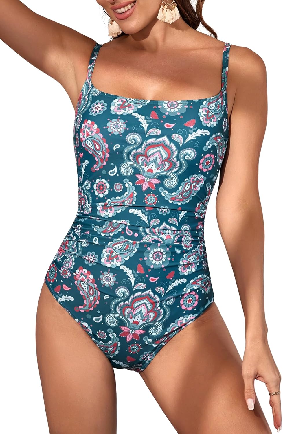 Eomenie Women's One Piece Swimsuits with Tummy Control Design