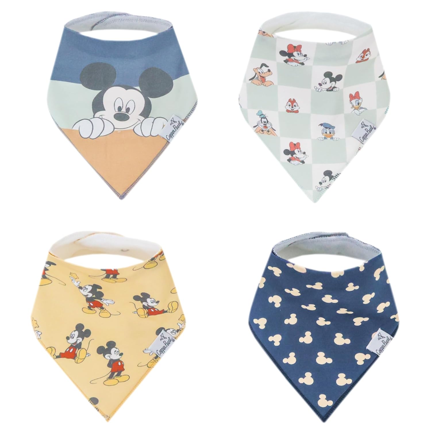 Copper Pearl Mickey Mouse Drool Bibs Set