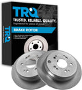 TRQ Rear Brake Rotors Set Solid Compatible with 2005-2010 Honda