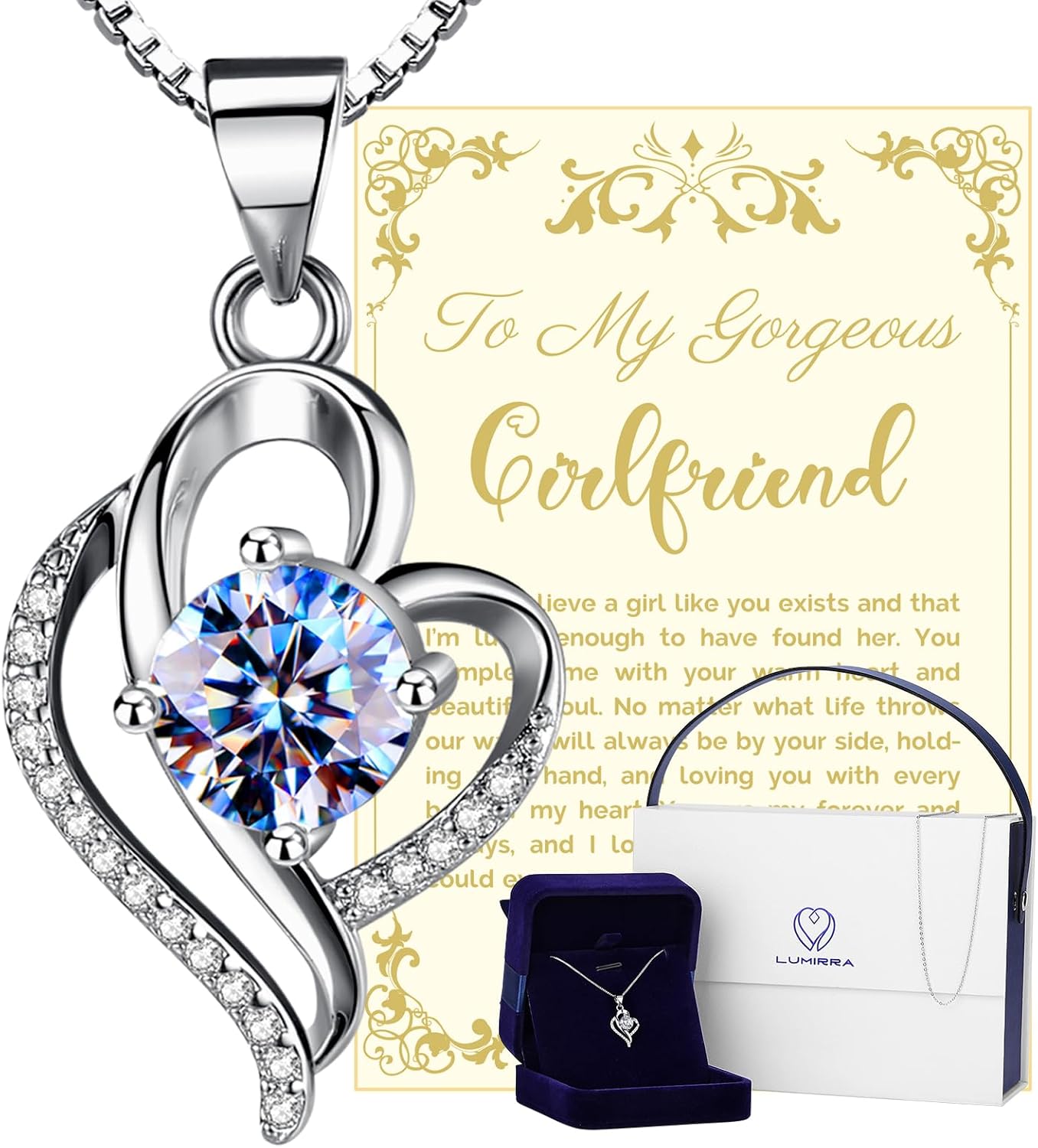 1 Carat Moissanite Diamond Pendant Necklace Gift for Her