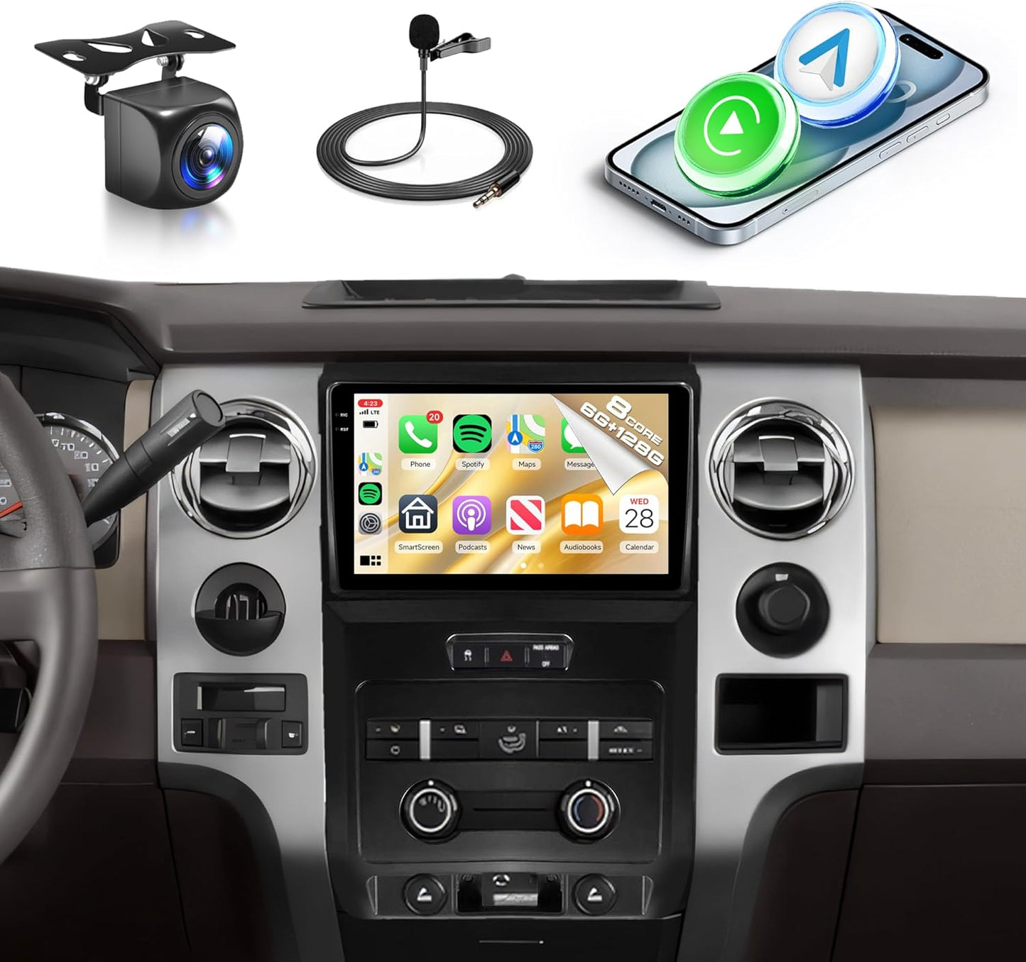 8 Core 6+128G Android 15 Car Stereo for Ford F150 2009-2012