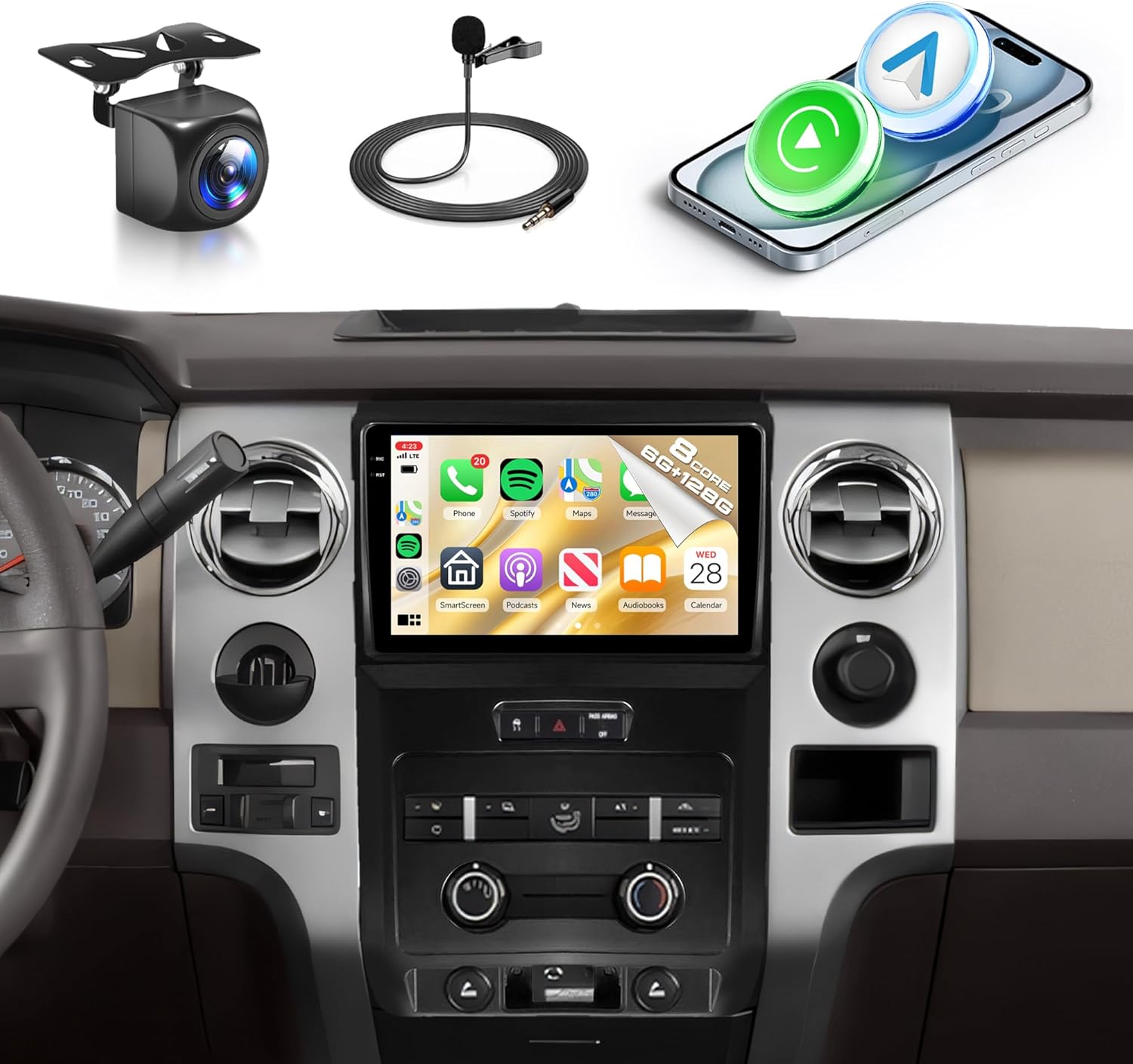 8 Core 6+128G Android 15 Car Stereo for Ford F150 2009-2012
