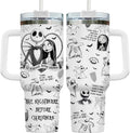 Jack Skeleton 40 oz Stainless Steel Tumbler with Handle and Straw