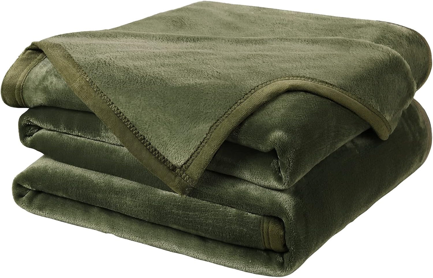 Soft Queen Size Blanket for Couch Bed in Olive Green Color