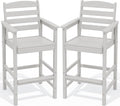 Oversize White Tall Adirondack Chairs Set of 2 - Bar Height Comfort
