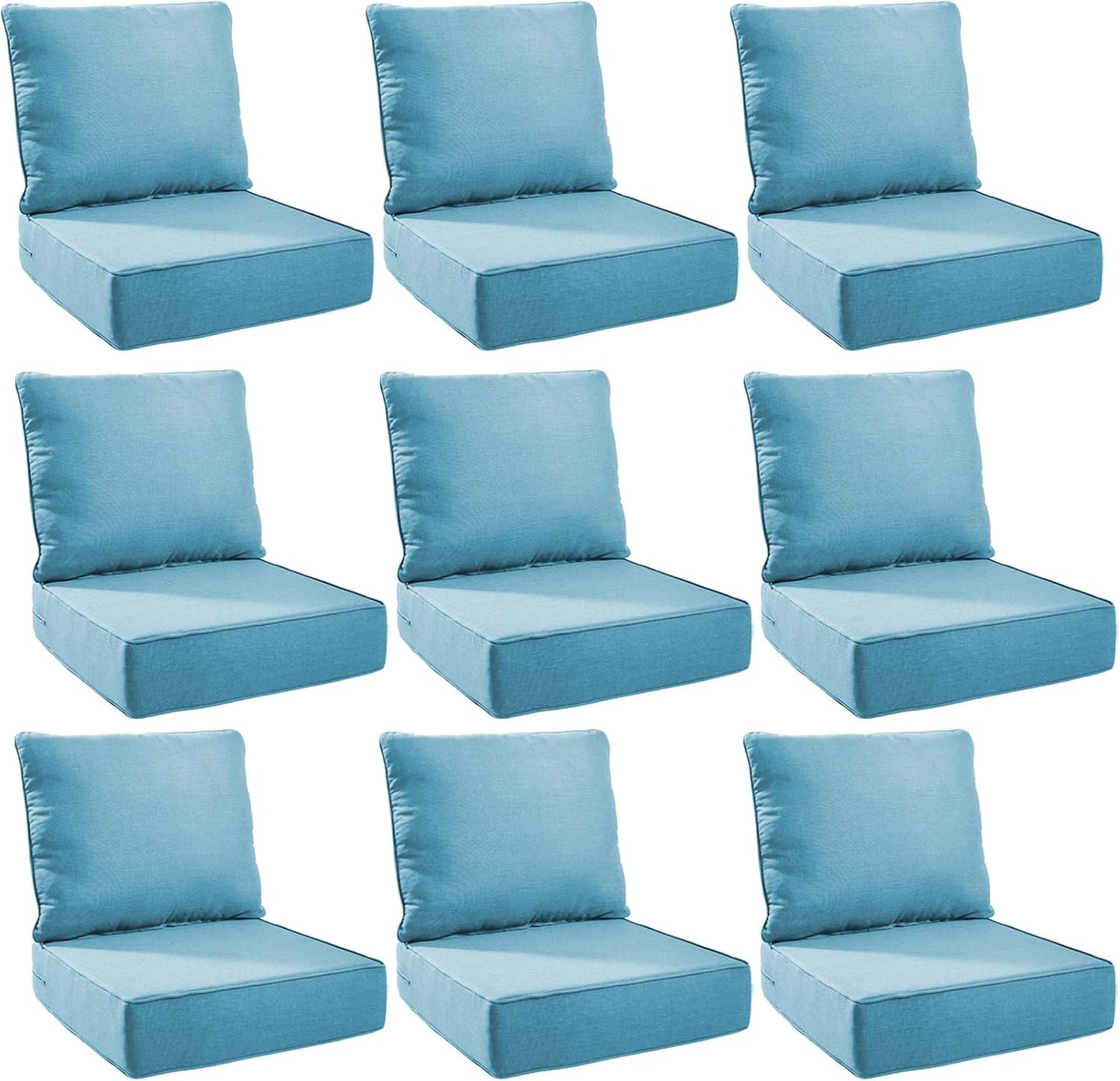 Outdoor Cushion Set for Furniture - 6 Inch Thick Foam Comfort