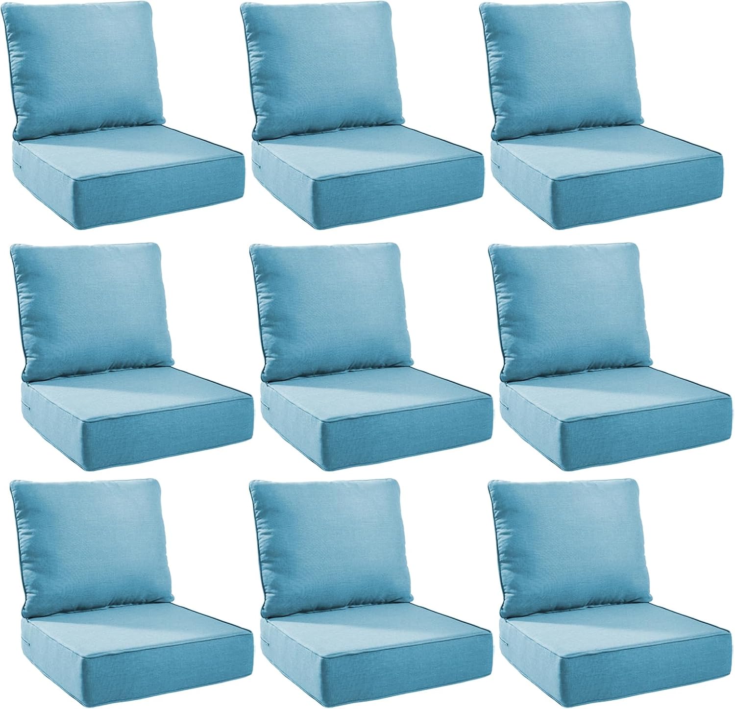 Outdoor Cushion Set for Furniture - 6 Inch Thick Foam Comfort