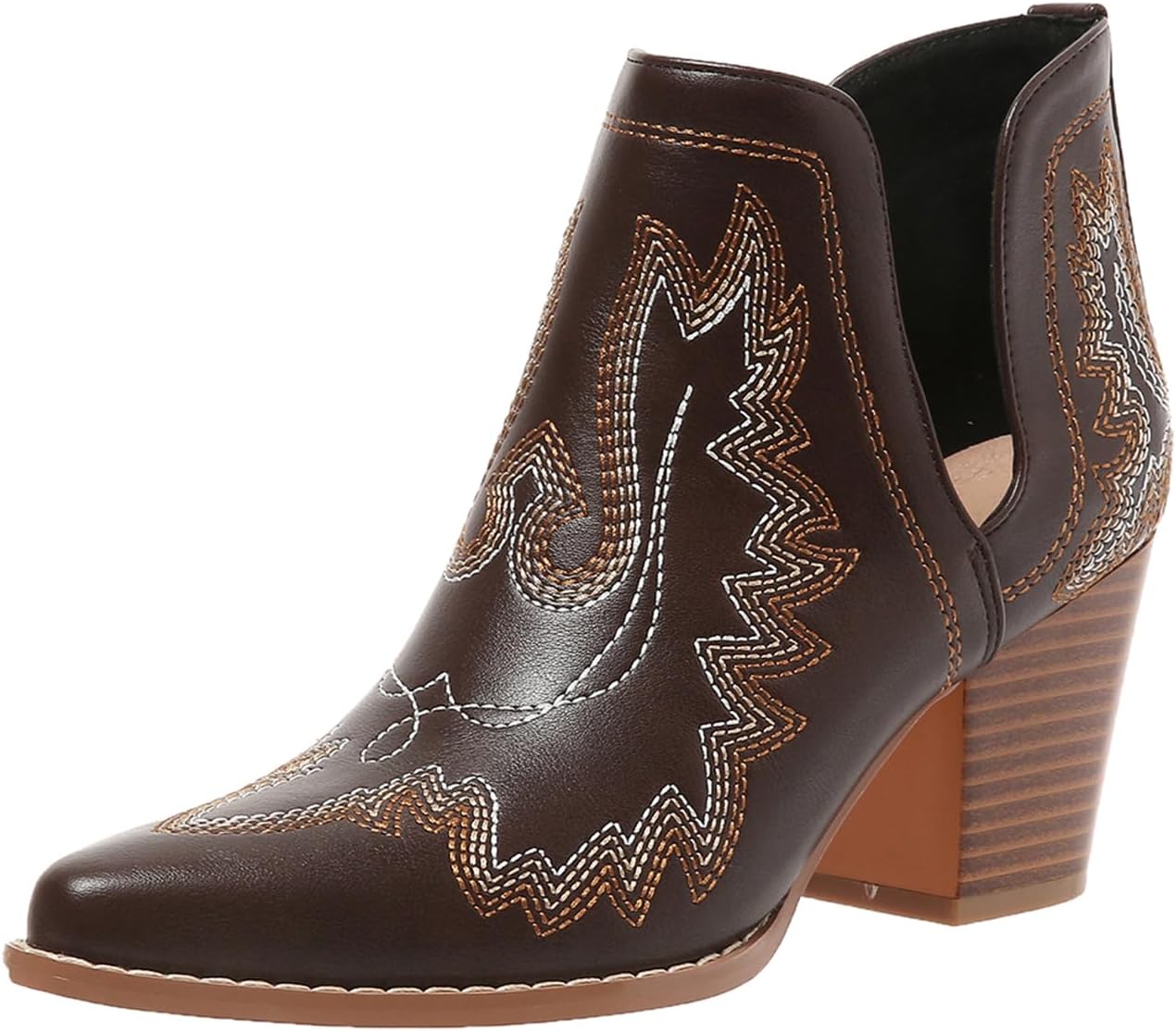 Stylish SelRoys Cowboy Boots for Women with Chunky Heels
