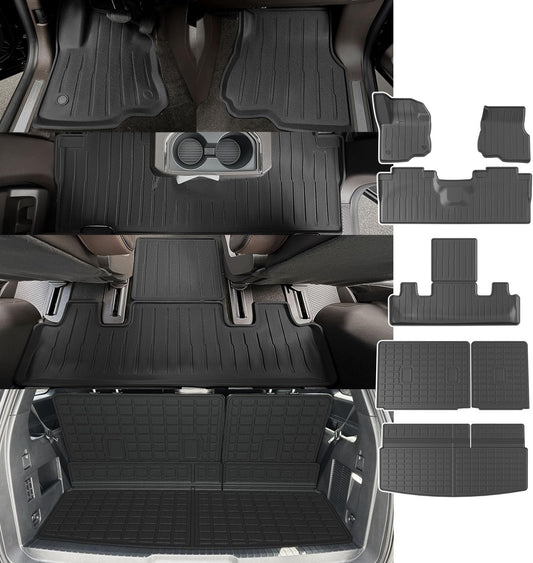 powoq 7-Seat Floor Mat Set for 2018-2025 Ford Expedition Models