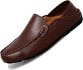 Men's Premium Genuine Leather Slip-On Loafers - Breathable Driving