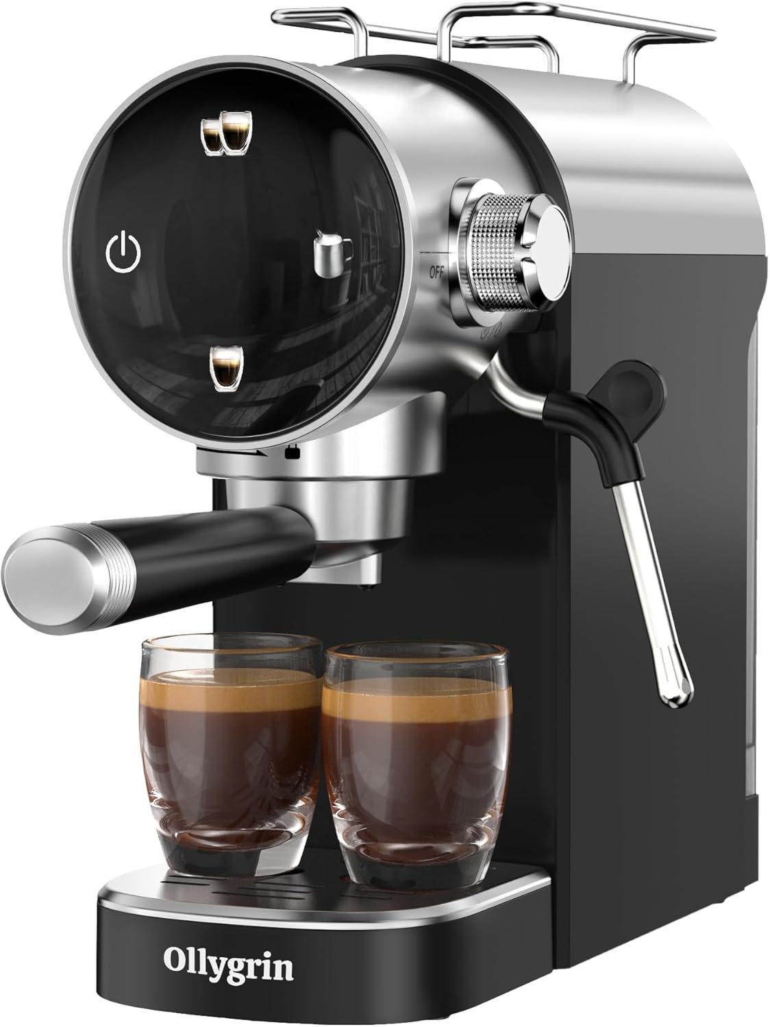 Ollygrin Espresso Machine: 15 Bar Semi-Auto with Milk Frother, Stylish & Efficient