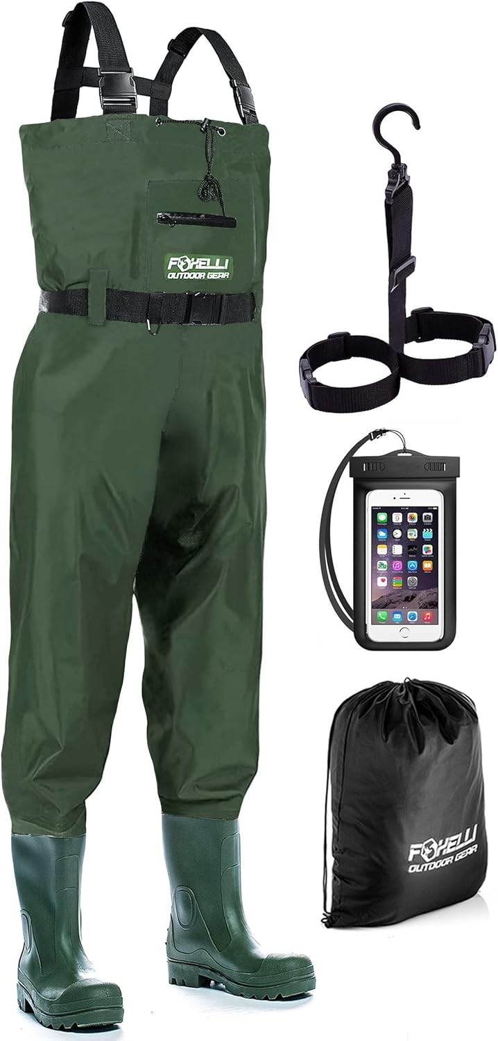Foxelli Waterproof Chest Waders for Hunting and Fishing Comfort