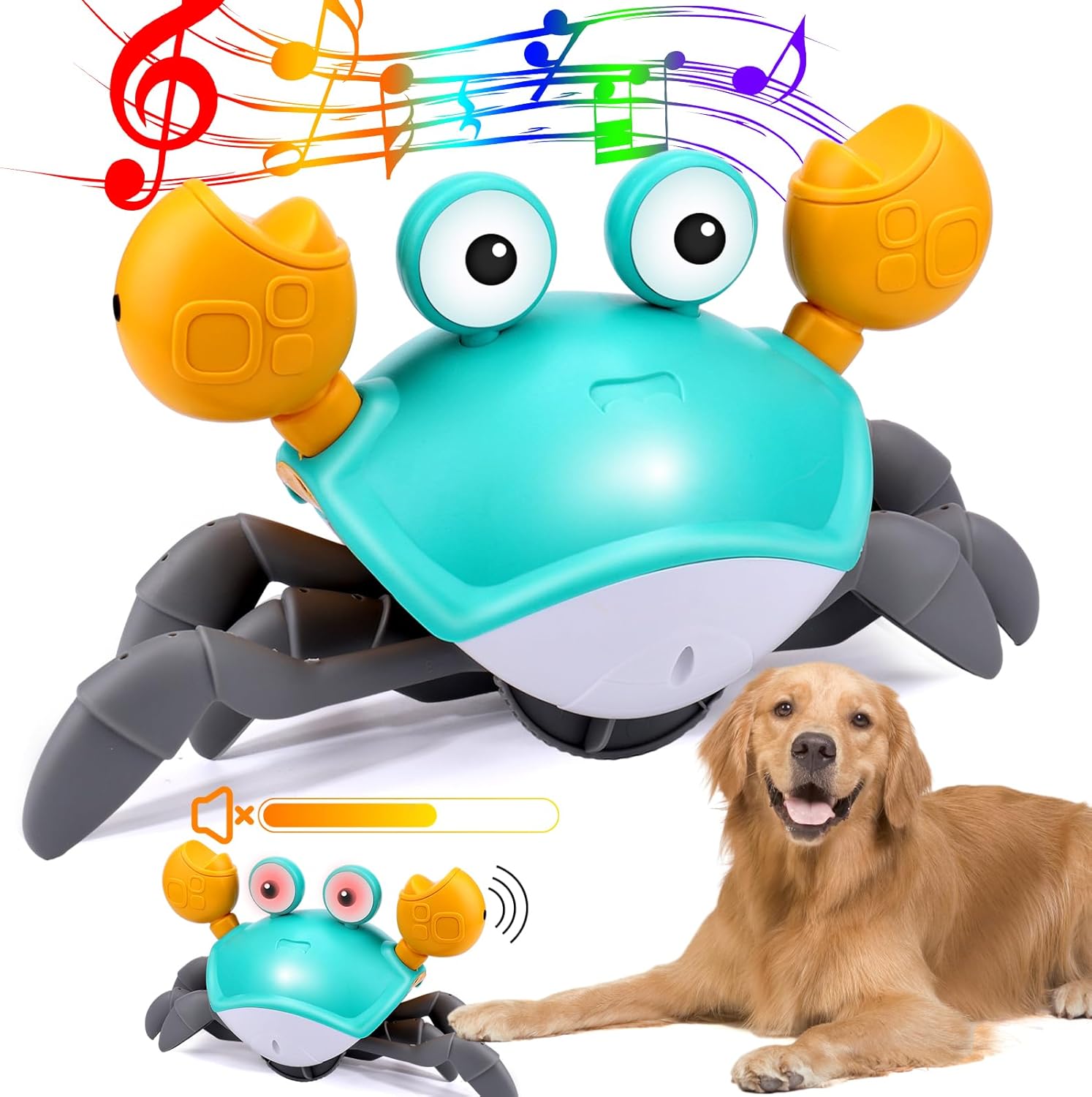 Interactive Crab Dog Toy with Sensor & Music