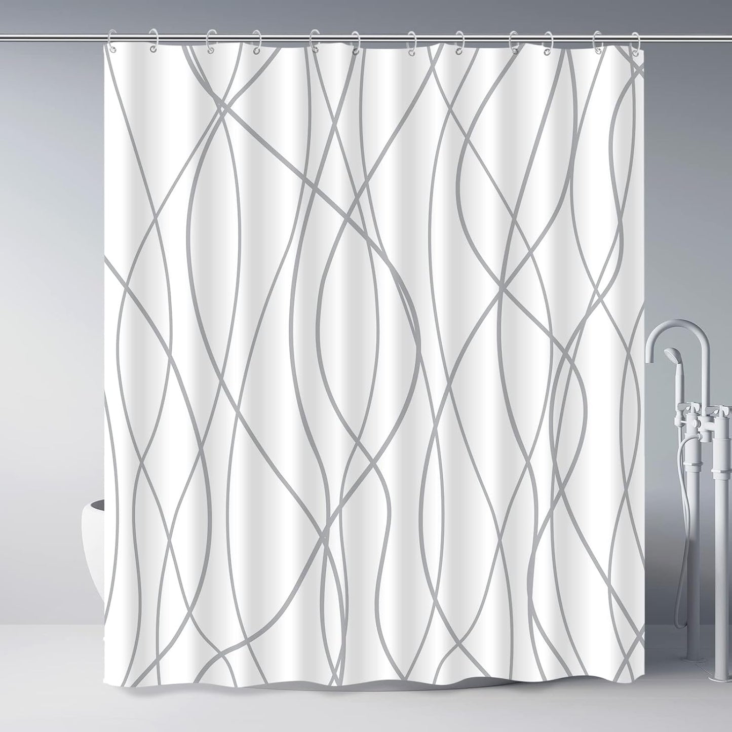 Punkray Hotel-Style Waterproof Shower Curtain Set