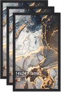 Engineered Wood 14x24 Picture Frame Set of 3 - Lightweight Black