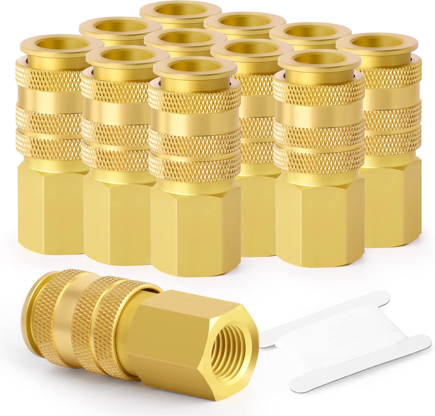 12PCS GASHER Universal Brass Coupler, 3-in-1 Quick Connect