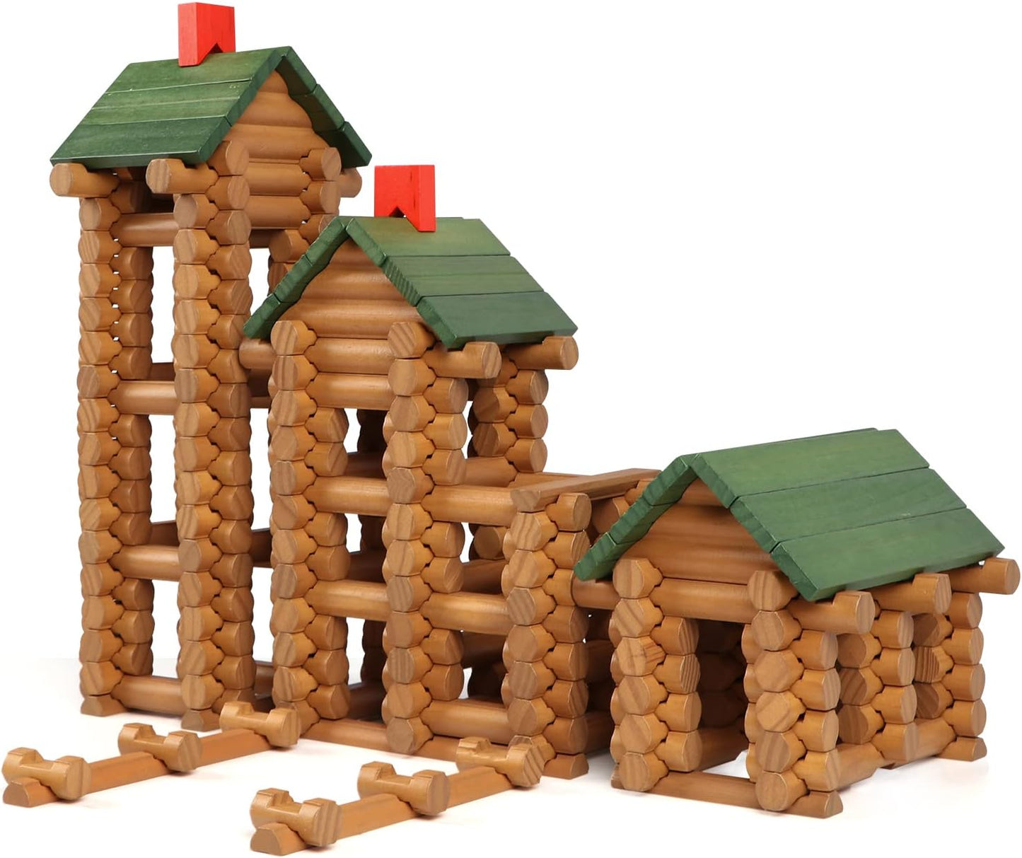 328 Pcs Wooden Logs Set for Kids - Classic Building Toys