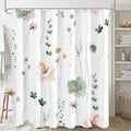 Gibelle Watercolor Floral Shower Curtain Sage Green Beige - Waterproof