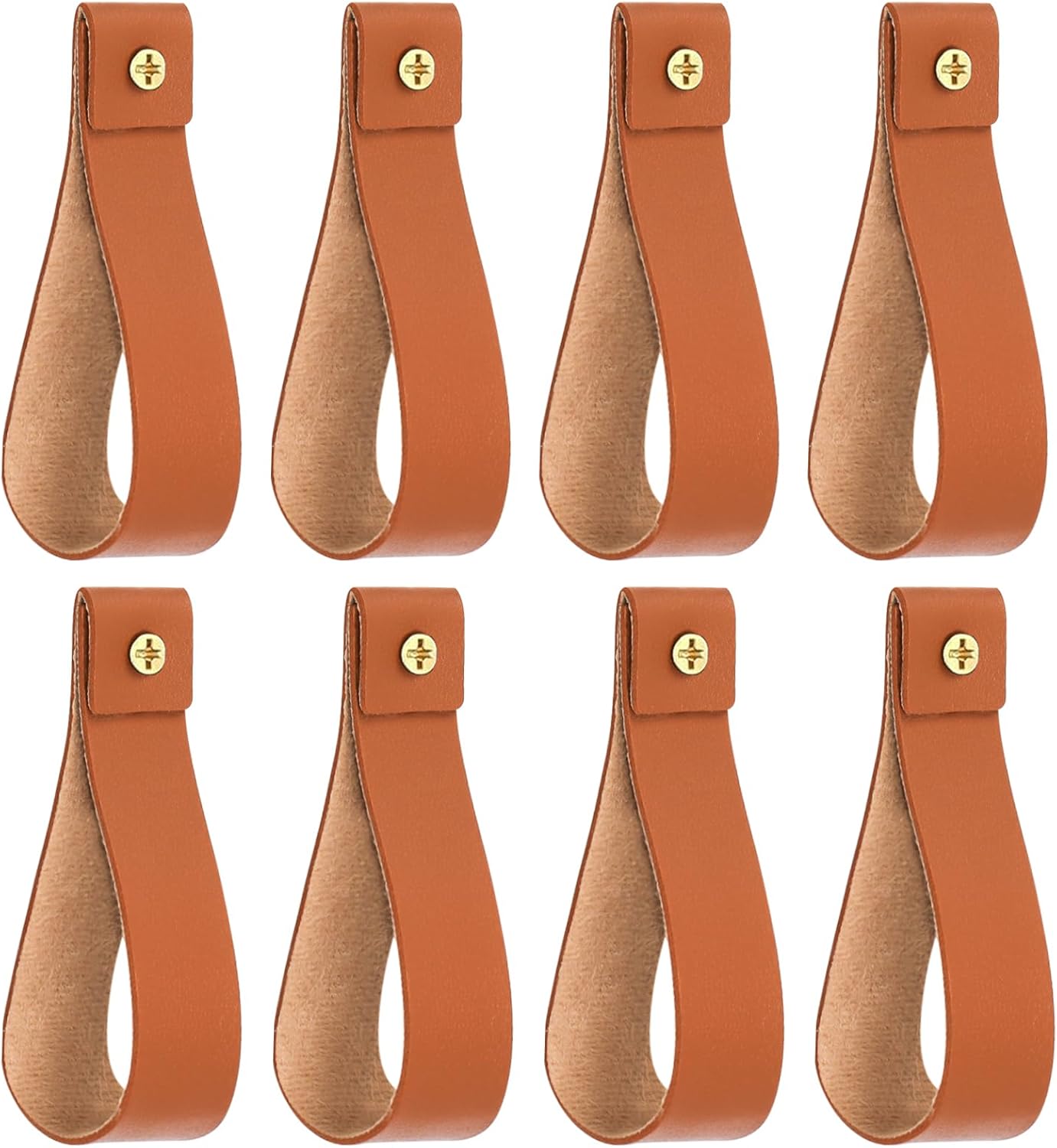 8-Piece Leather Curtain Rod Holder Set - Stylish Wall Hooks