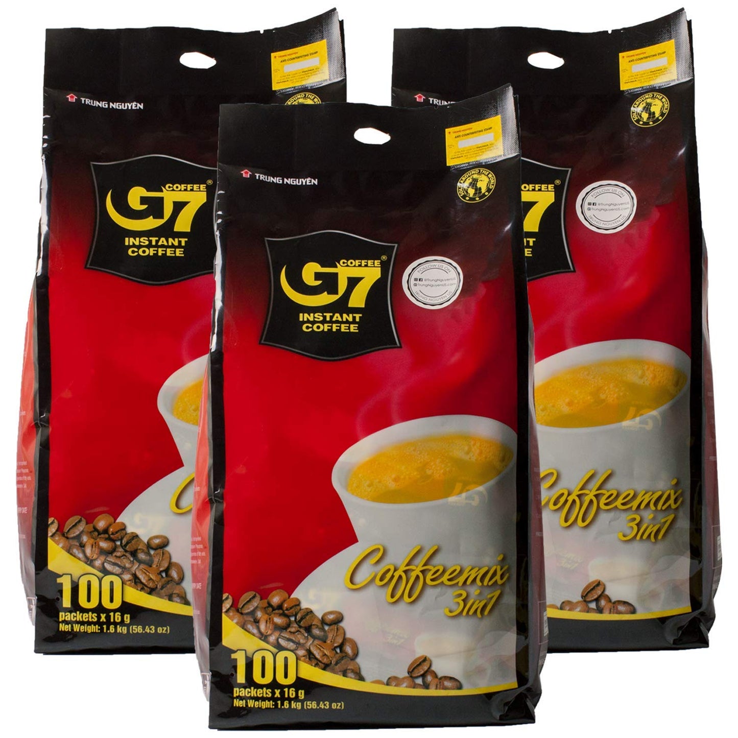 Trung Nguyen G7 Instant Coffee 3 in 1 Strong Bold Flavor