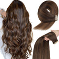 Tape in Hair Extensions Human Hair Balayage Dark to Chestnut