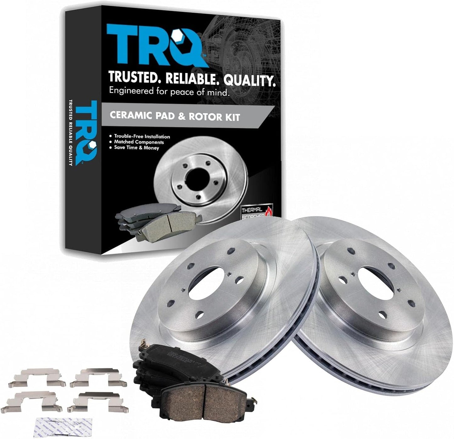TRQ Front Brake Pad & Rotor Kit for 2019-2022 Subaru Forester