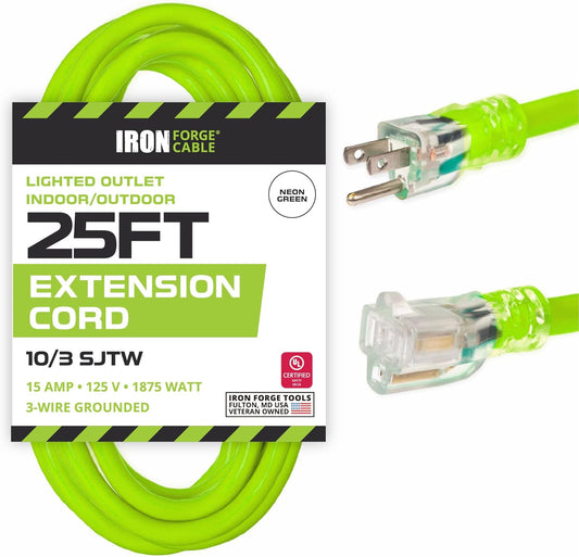 10 Gauge Extension Cord 25 ft for Heavy Duty Outdoor Use