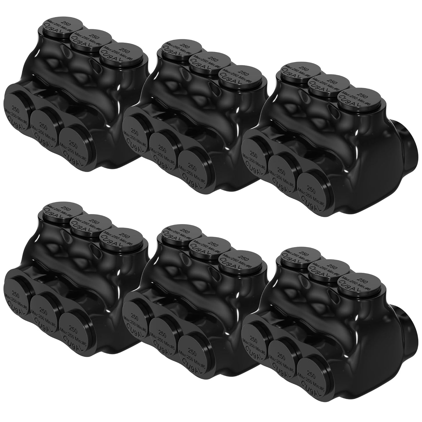 3 Port Insulated Multi Tap Connector for 250MCM-6AWG Wires