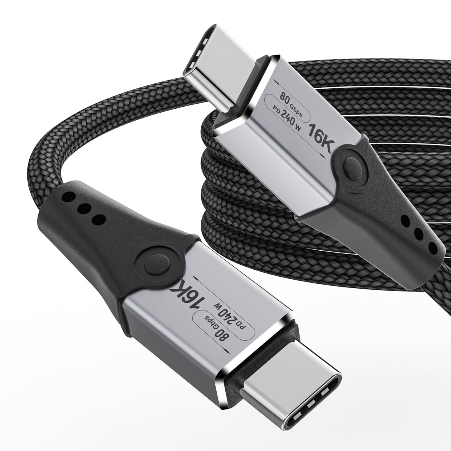 Lightning-Fast 5FT USB-C Monitor Cable - 80 Gbps Data, 16K Display, 240W Charging!