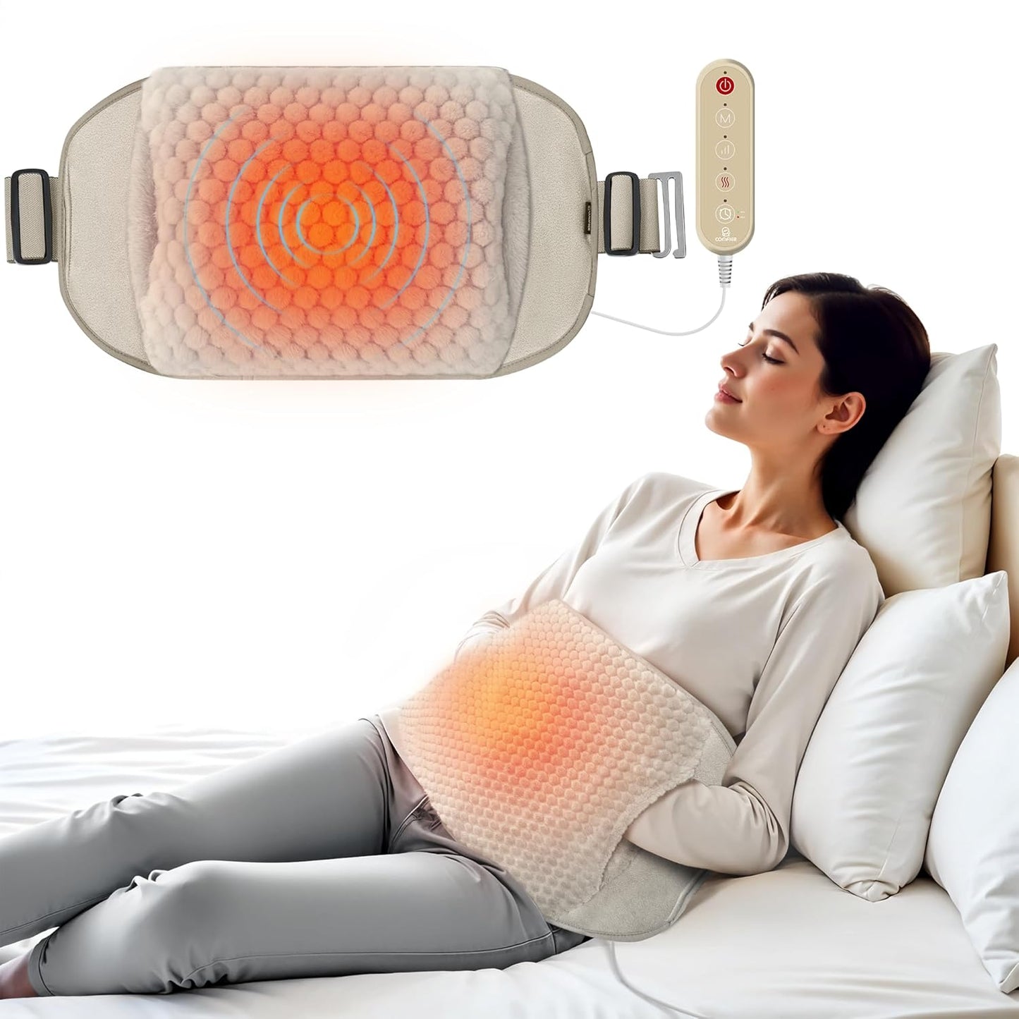 COMFIER Heating Pad for Back Pain Relief with Hand Warmer Pocket