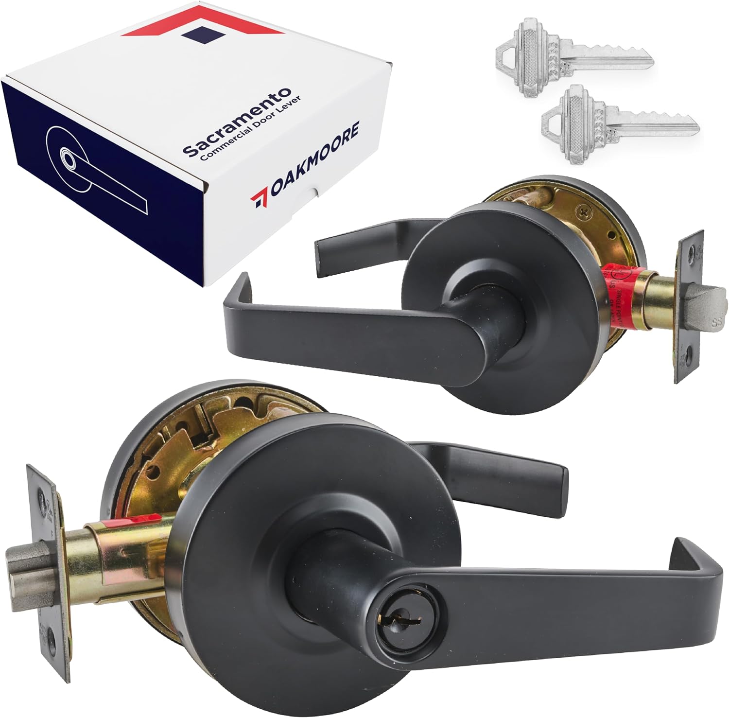 Commercial Door Handle Black - Grade 2 Lockset for Security