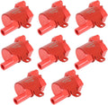 8 Round Red Ignition Coil Pack Compatible with 99-07 Chevy/GMC