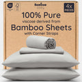 Bambaw Queen Viscose Bamboo Sheet Set - Cooling, 4pc Moonlight Gray