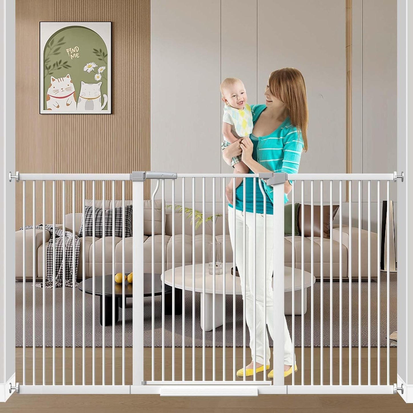 Extra Tall Baby Gate for Stairs and Doorways - 40.5 in Height