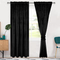 Black Velvet Curtains 84 inches - Blackout Thermal Insulated